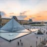 The view from above to the square in from of the Louvre.